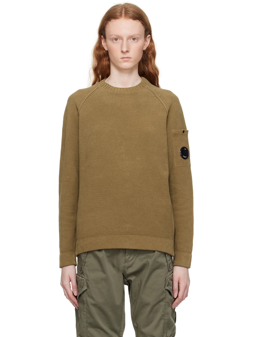 Khaki Crewneck Sweater - 1