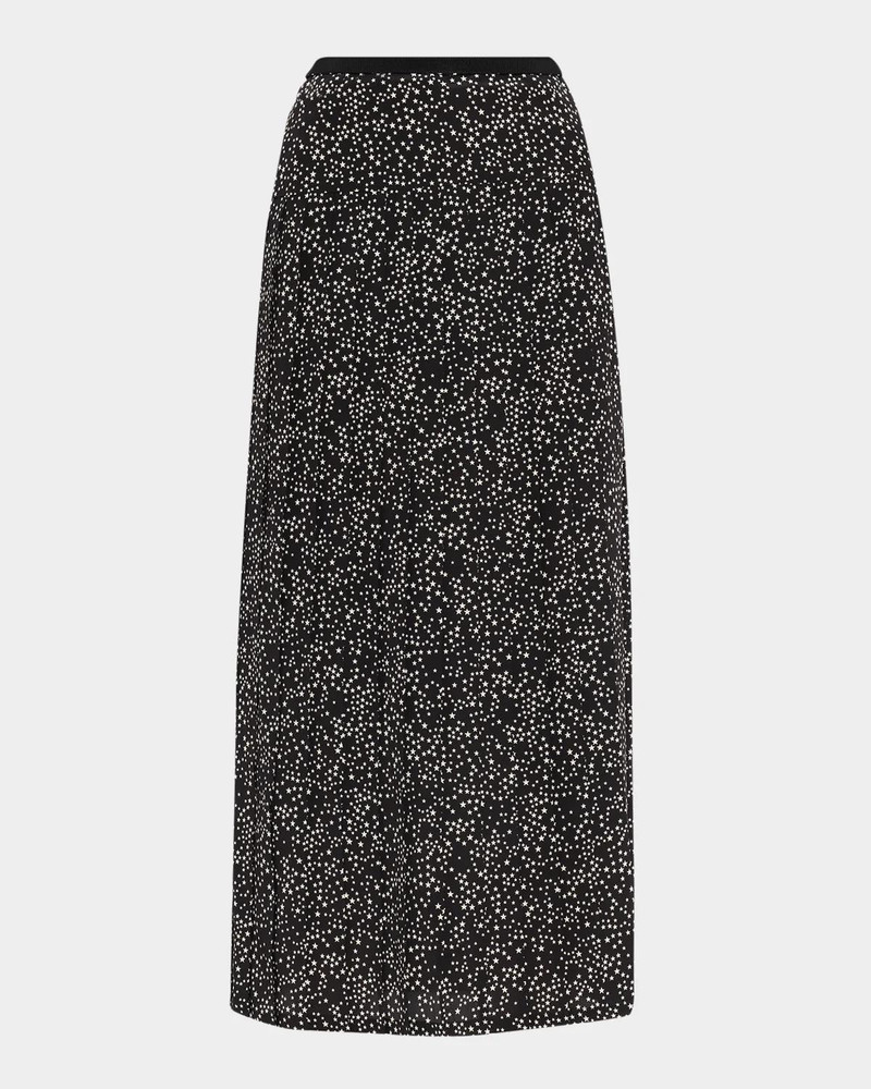 Star-Print Silk Midi Skirt 1
