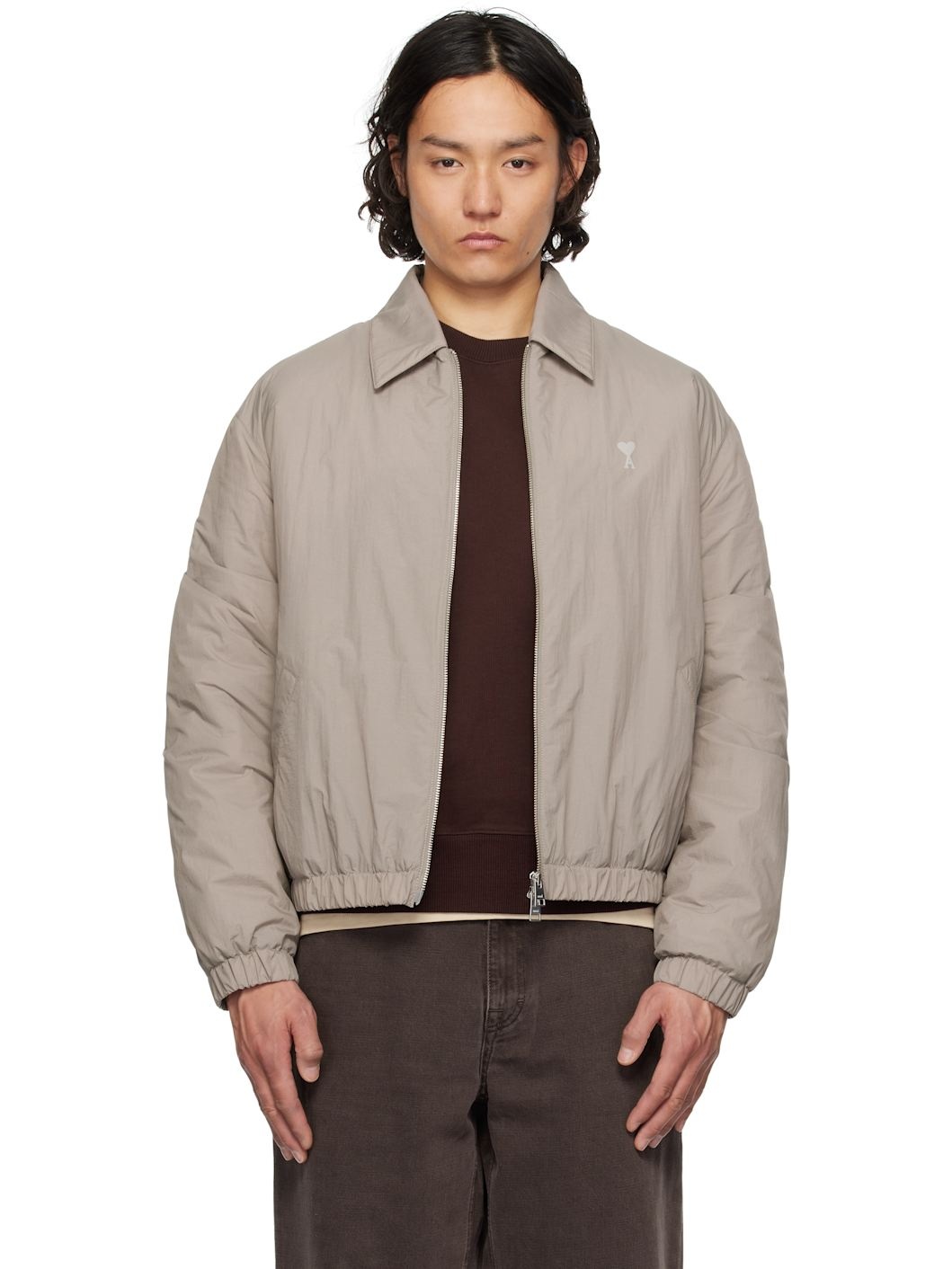 Taupe Ami de Coeur Zipped Jacket - 1