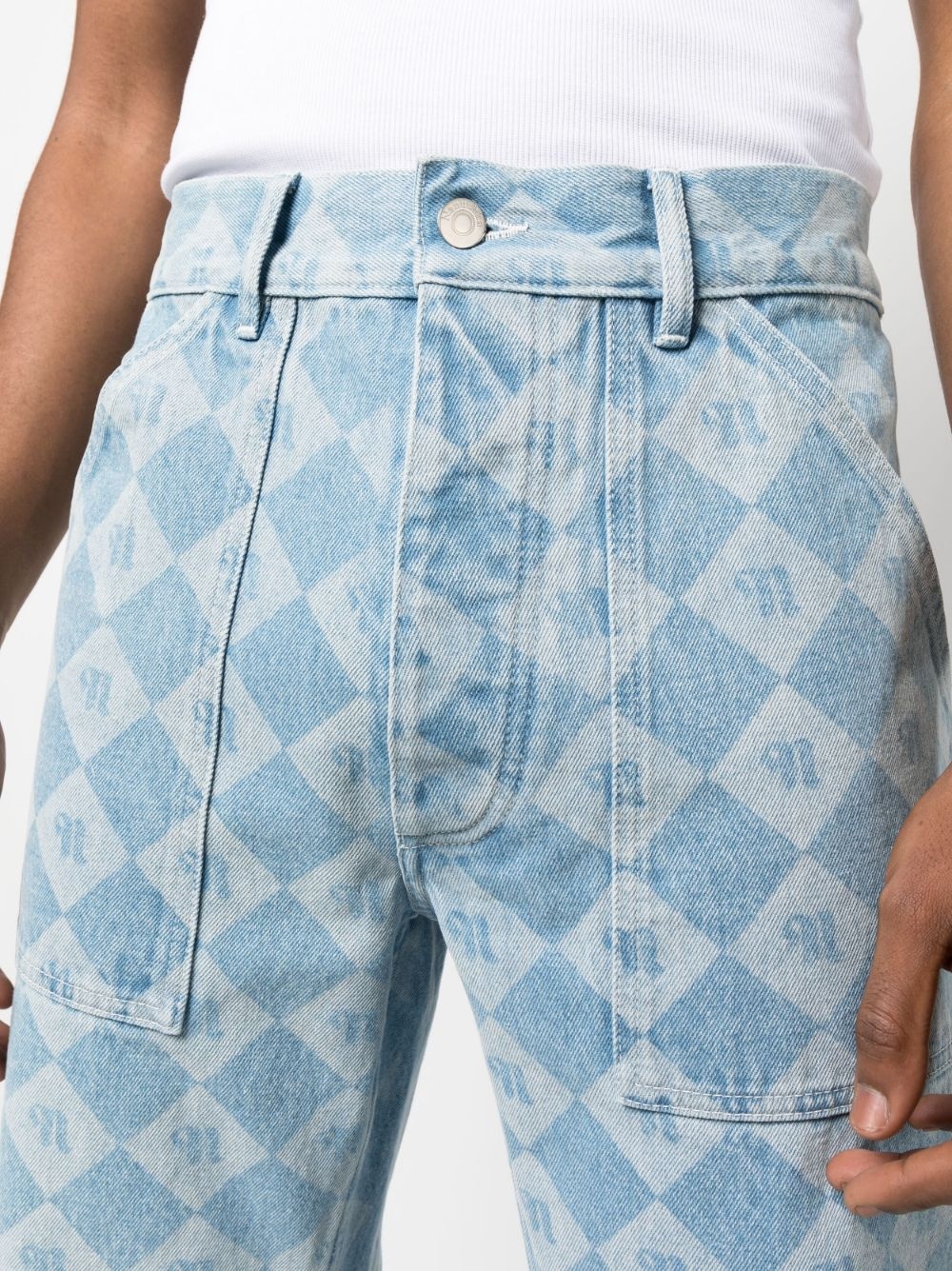 check logo-print cropped jeans - 5
