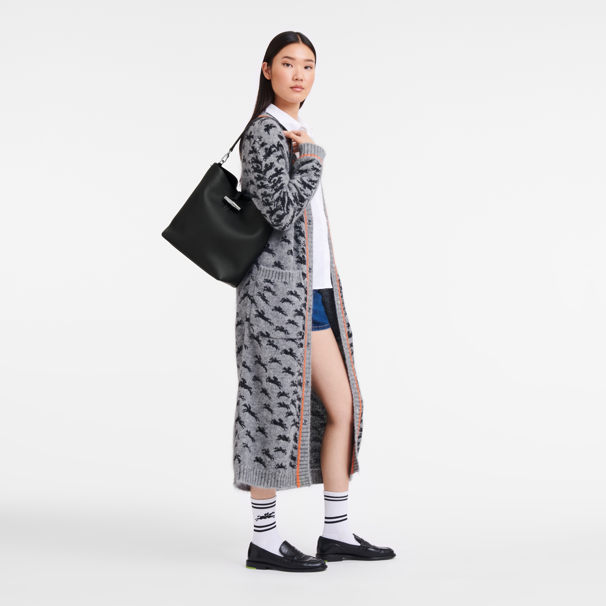 Le Roseau M Shoulder bag Black - Leather - 2