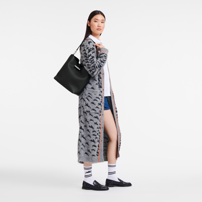 Longchamp Le Roseau M Shoulder bag Black - Leather outlook