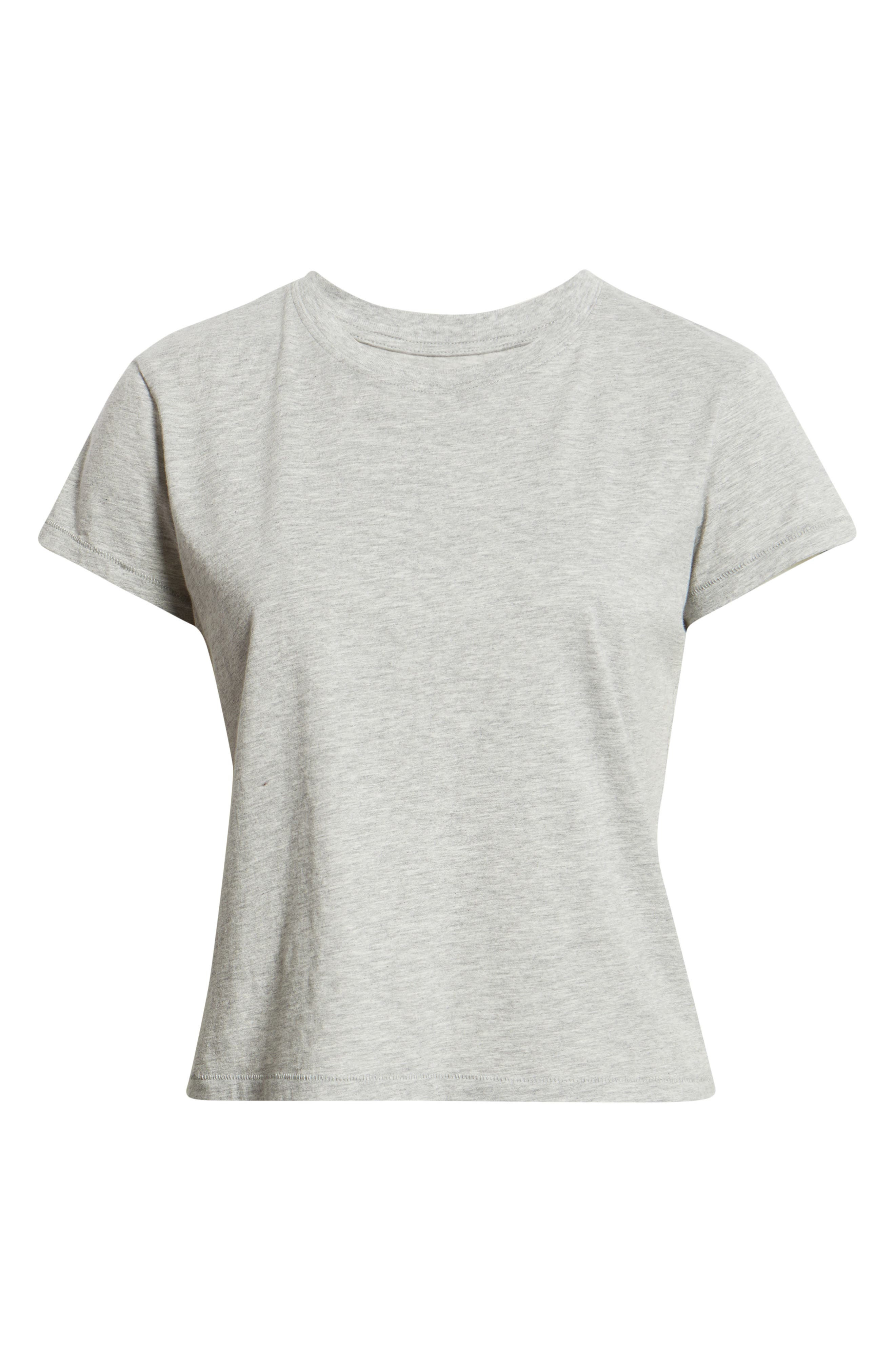FRAME The Supima® Cotton Baby Tee in Heather Grey at Nordstrom - 5