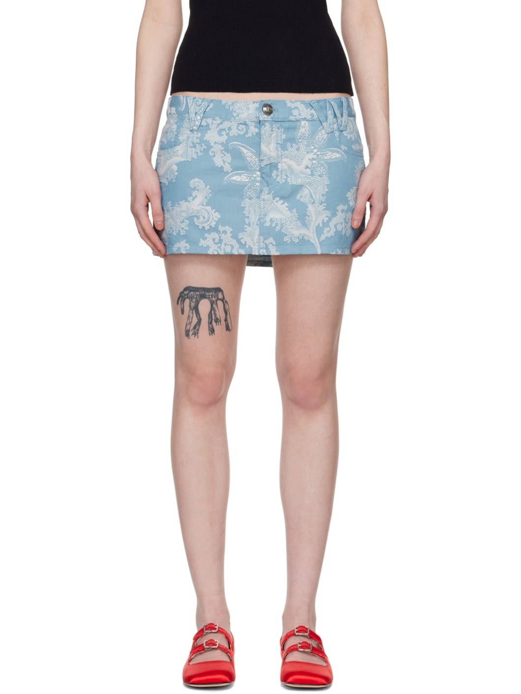 Blue & Off-White Foam Miniskirt - 1