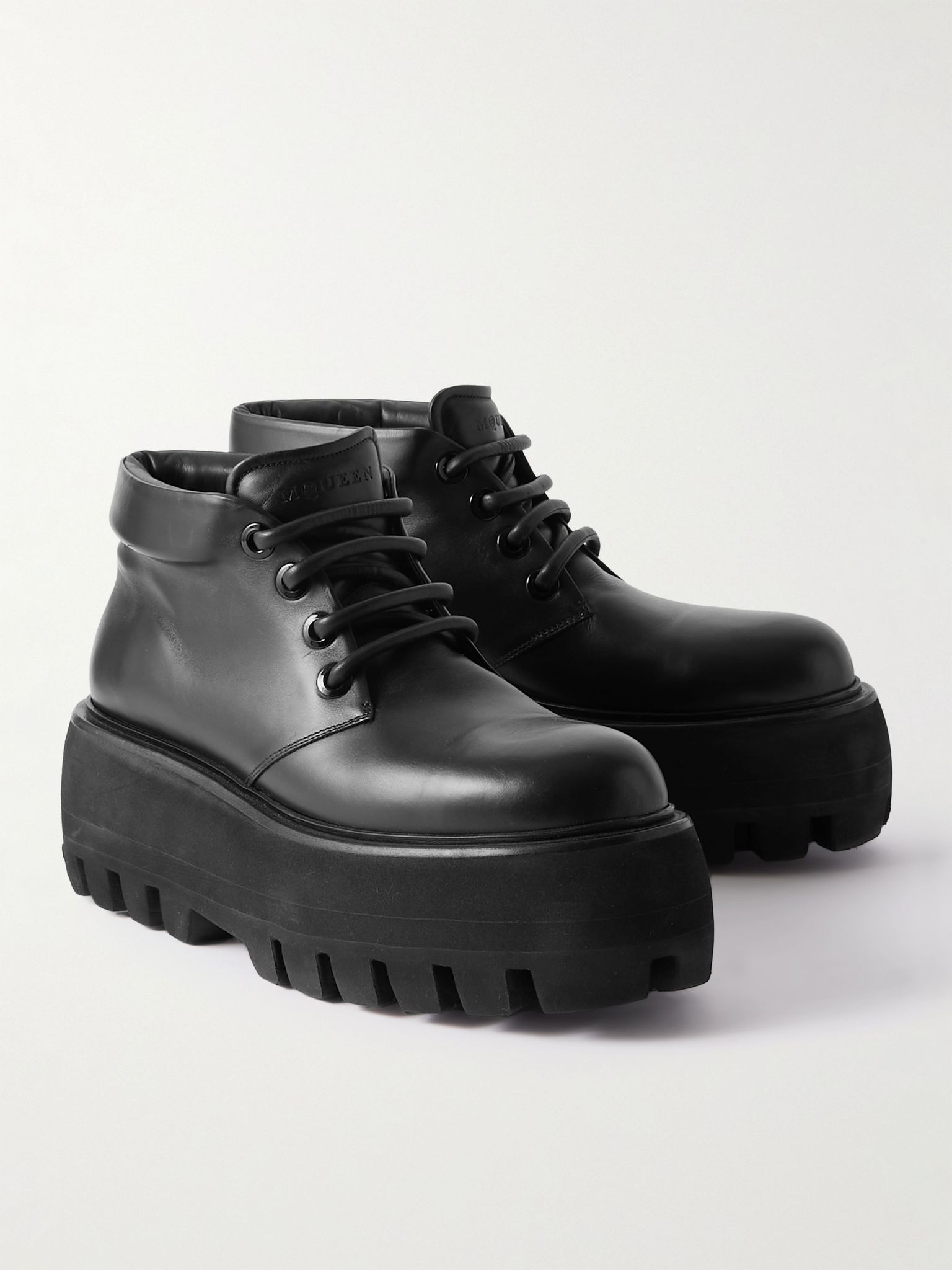 Leather Ankle Boots Black - 4