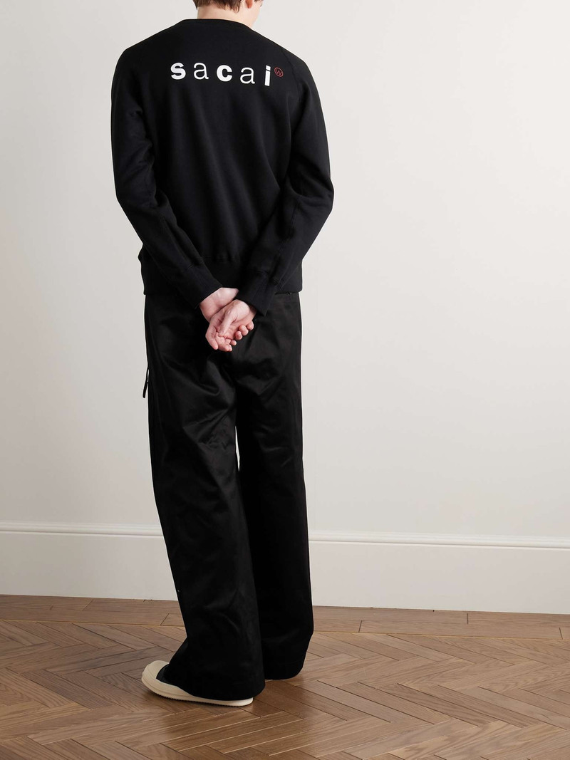 sacai + WTAPS® Embroidered Logo-Print Cotton-Jersey Sweatshirt outlook