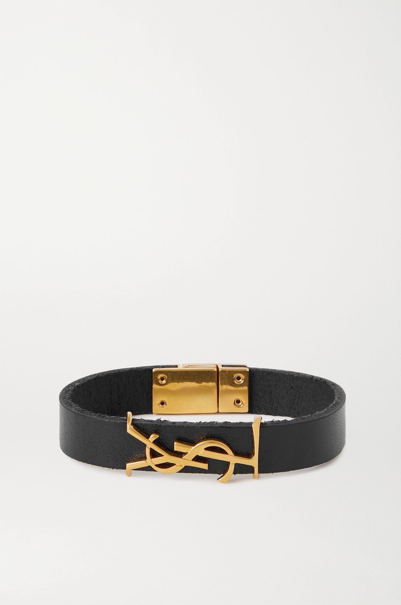 Leather and gold-tone bracelet  - 1