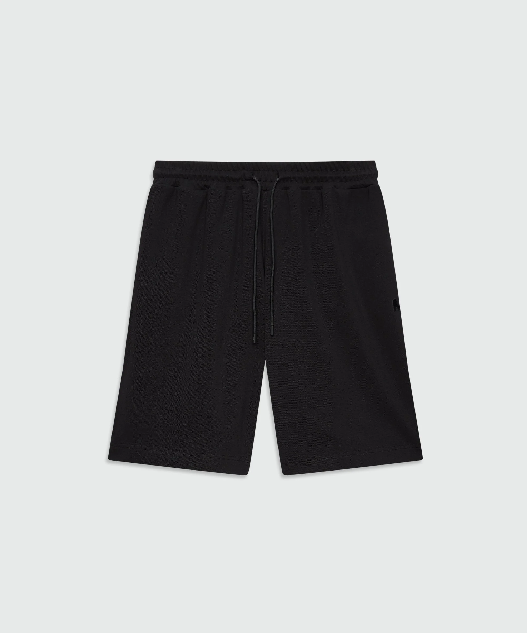 Black double pique Bermuda shorts with adjustable elasticated waistband - 1