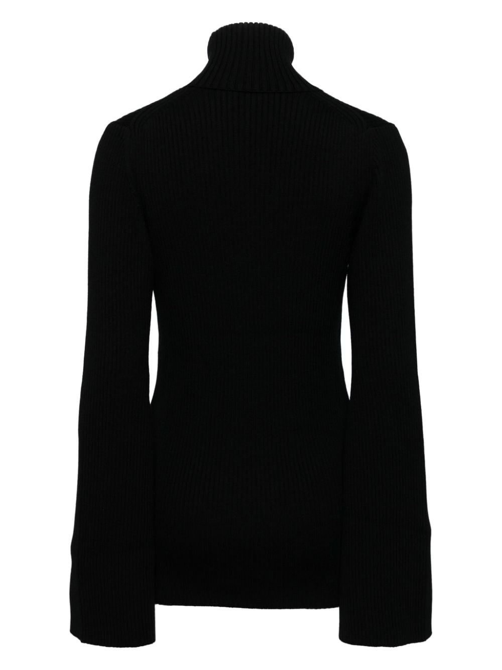 ribbed turtleneck top - 2