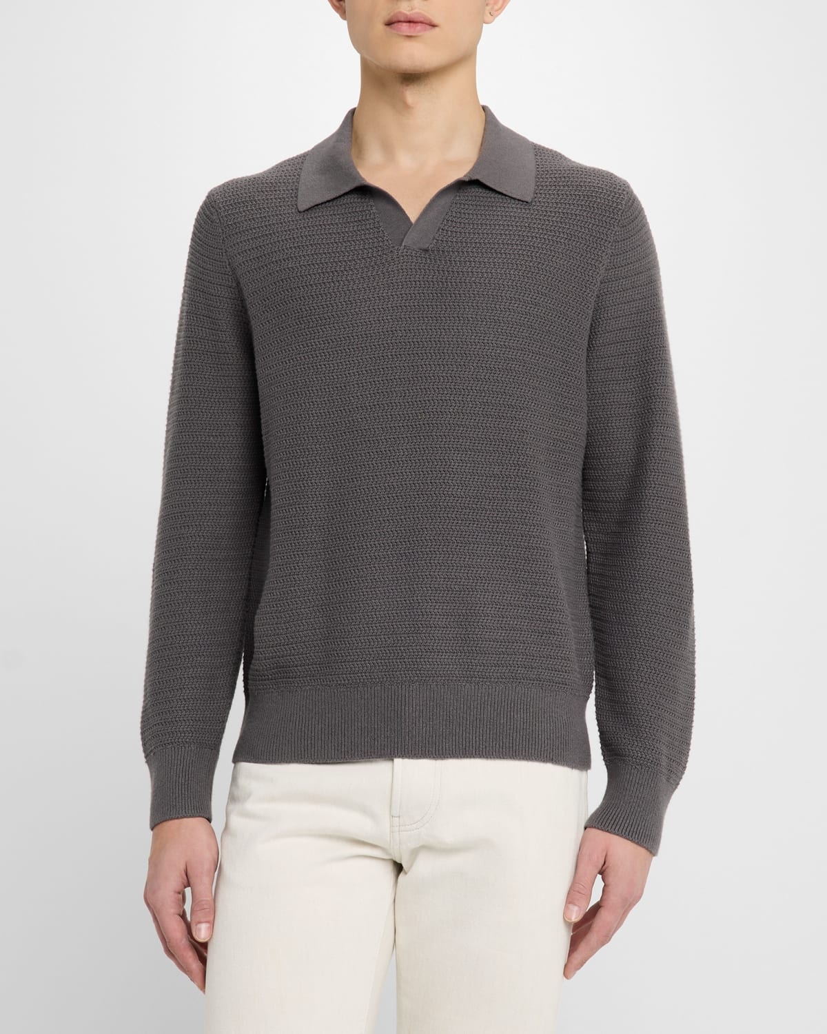 Men's Craftsman Rib Sweater with Johnny Collar - 4