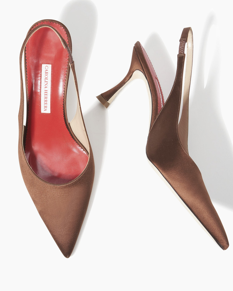 Satin Slingback Heels 6