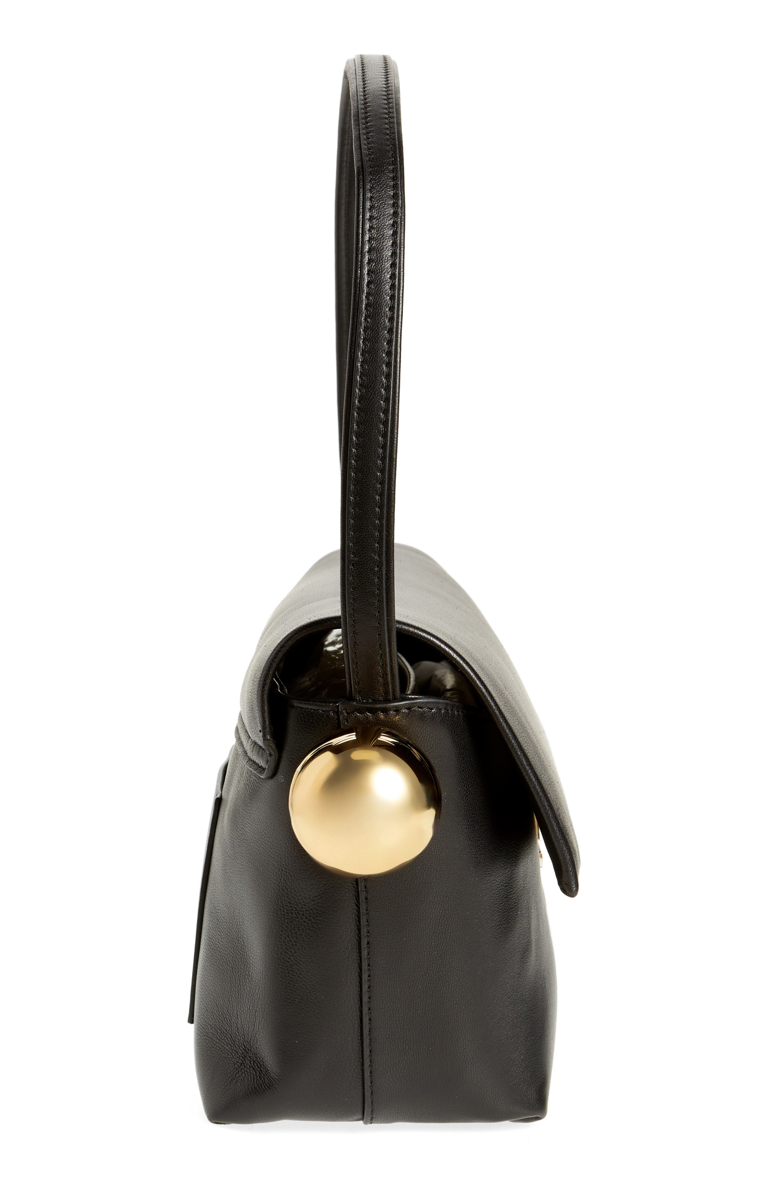 Jacquemus Le Rond Carré Leather Shoulder Bag in Black at Nordstrom - 6