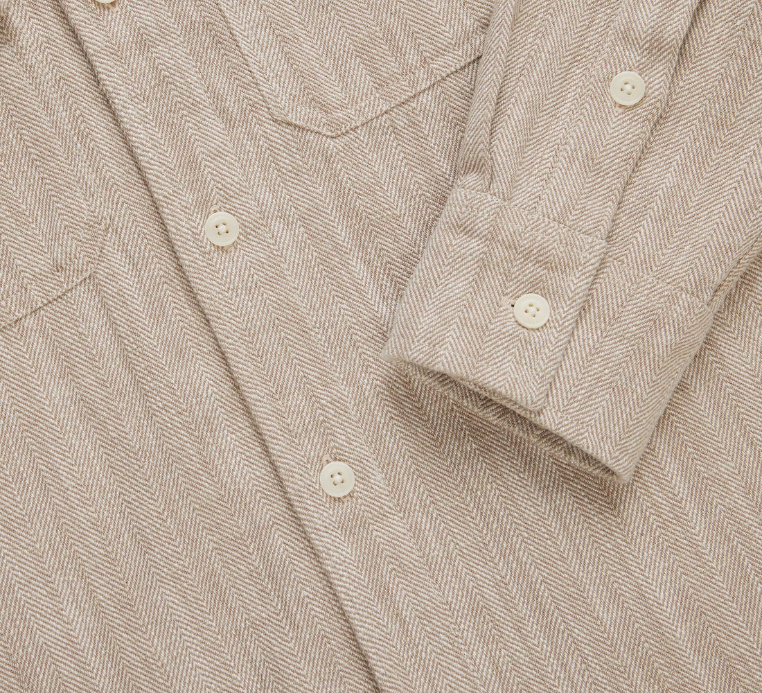 Camp Shirt - Ecru Cotton/Linen HBT - 4