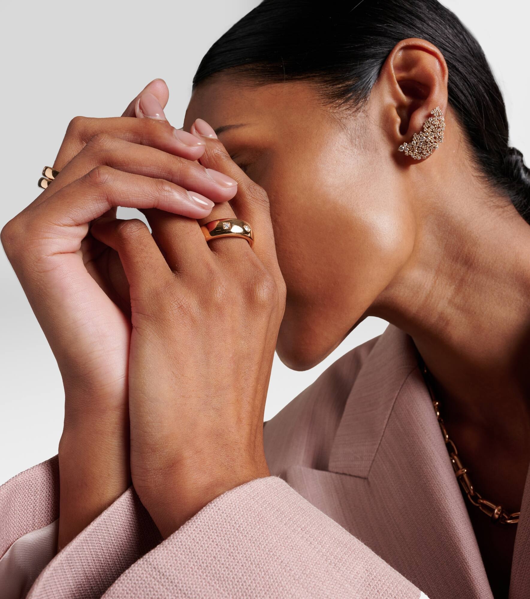 Iconica 18kt rose gold ring with diamonds - 3