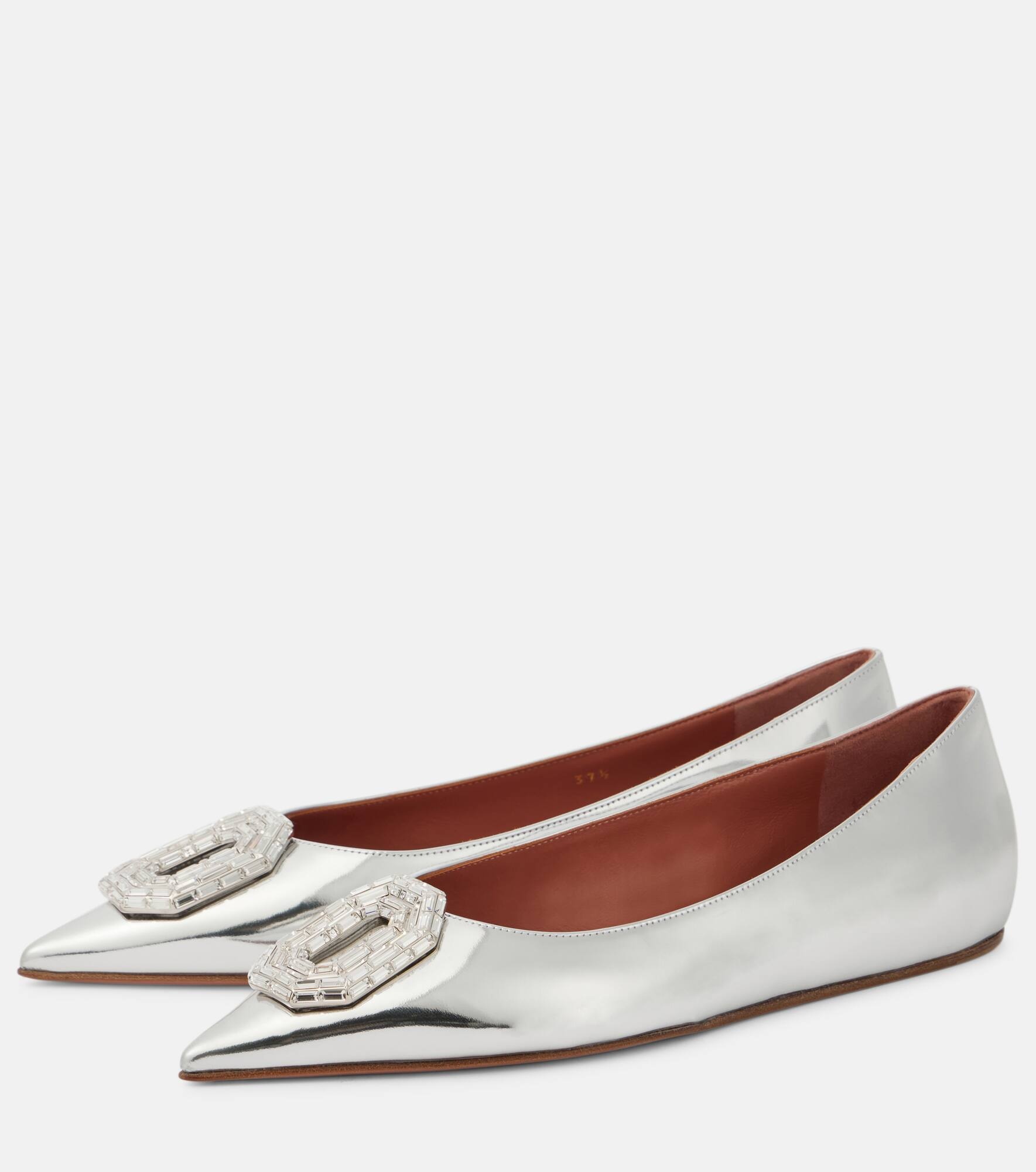 Camelia embellished leather ballet flats - 4