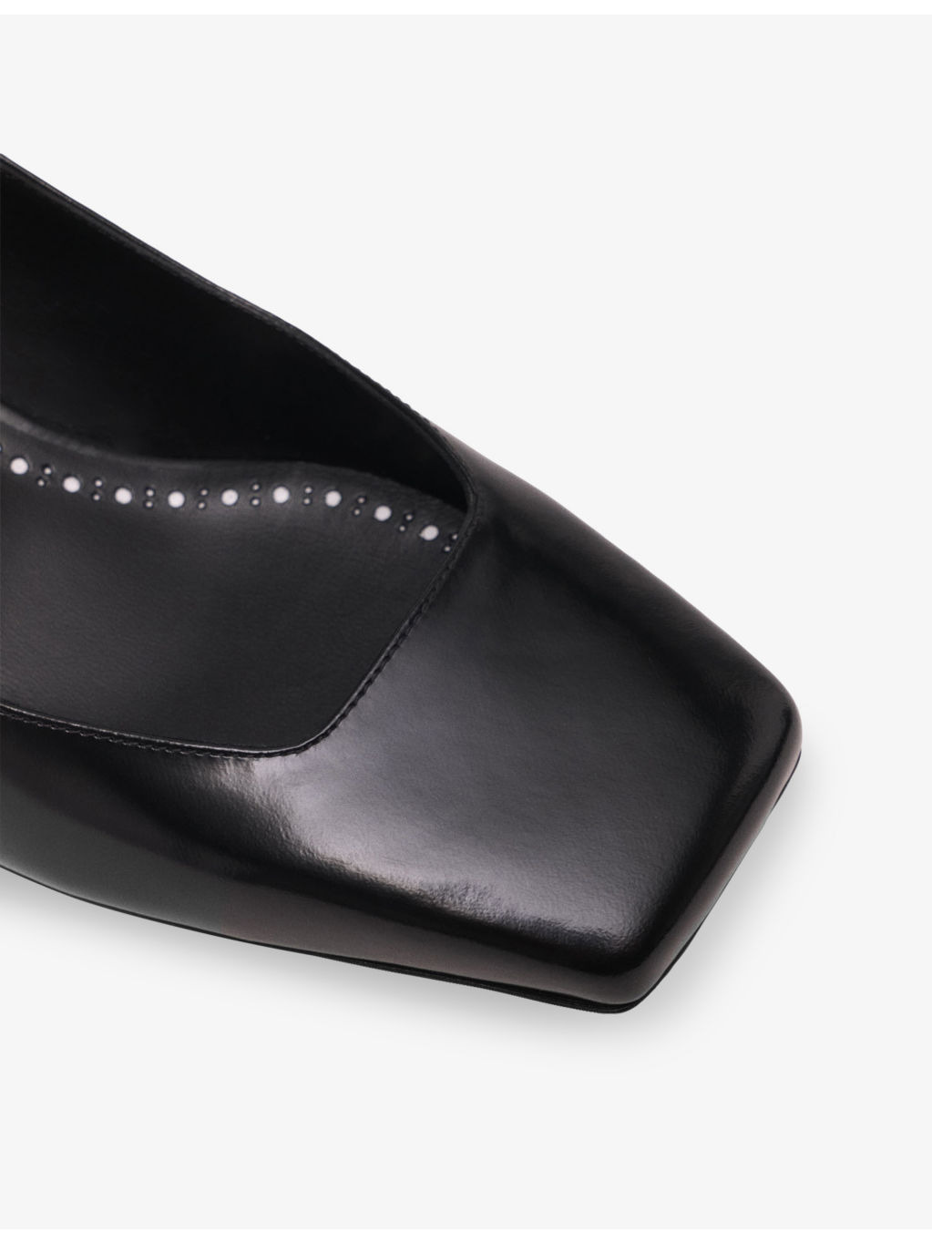 Rhinestone-Embellished Heeled Leather Mary-Jane Pumps - 5