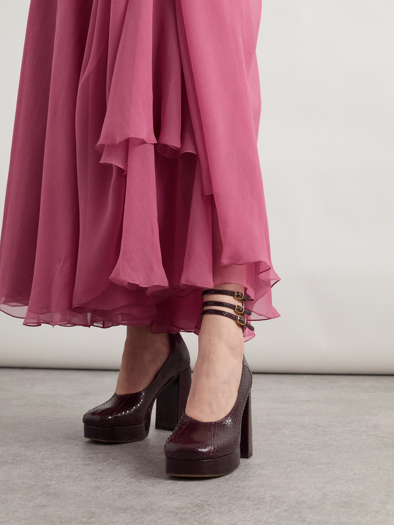Chloé Loti Snake-effect Leather Platform Pumps outlook