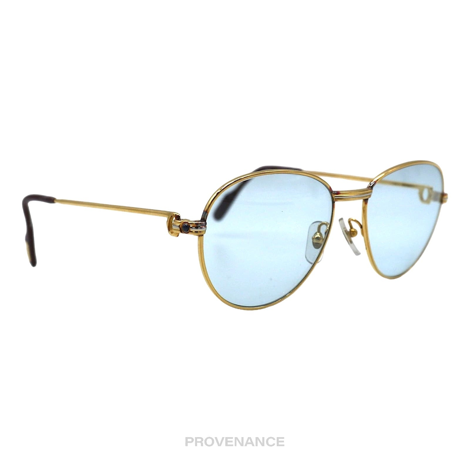 Cartier Saphir Vintage Sunglasses - Gold/Blue - 3