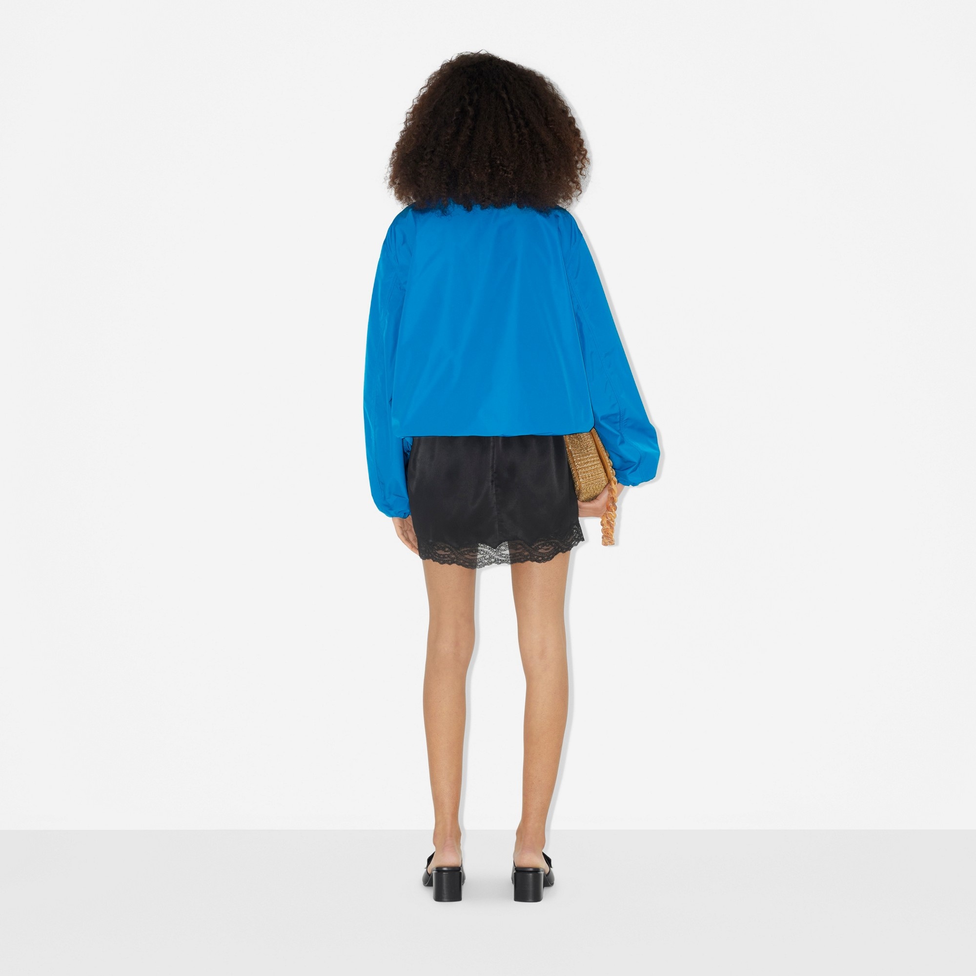 Logo Detail Taffeta Oversized Jacket - 4