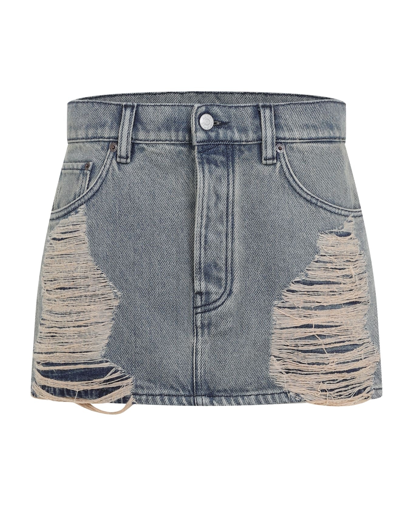 Denim Mini Skirt - 2