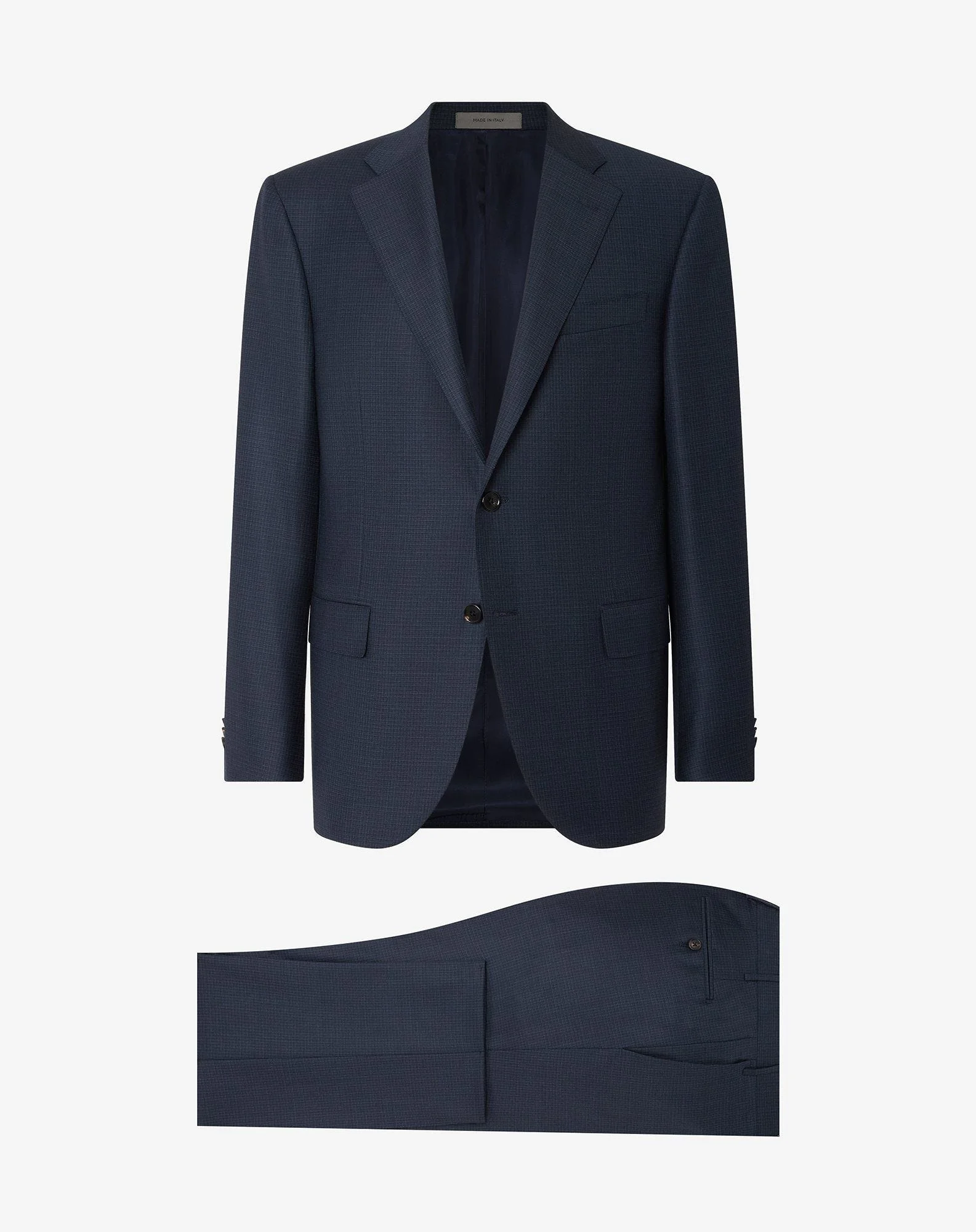 Blue micropatterned super 160's wool suit - 1