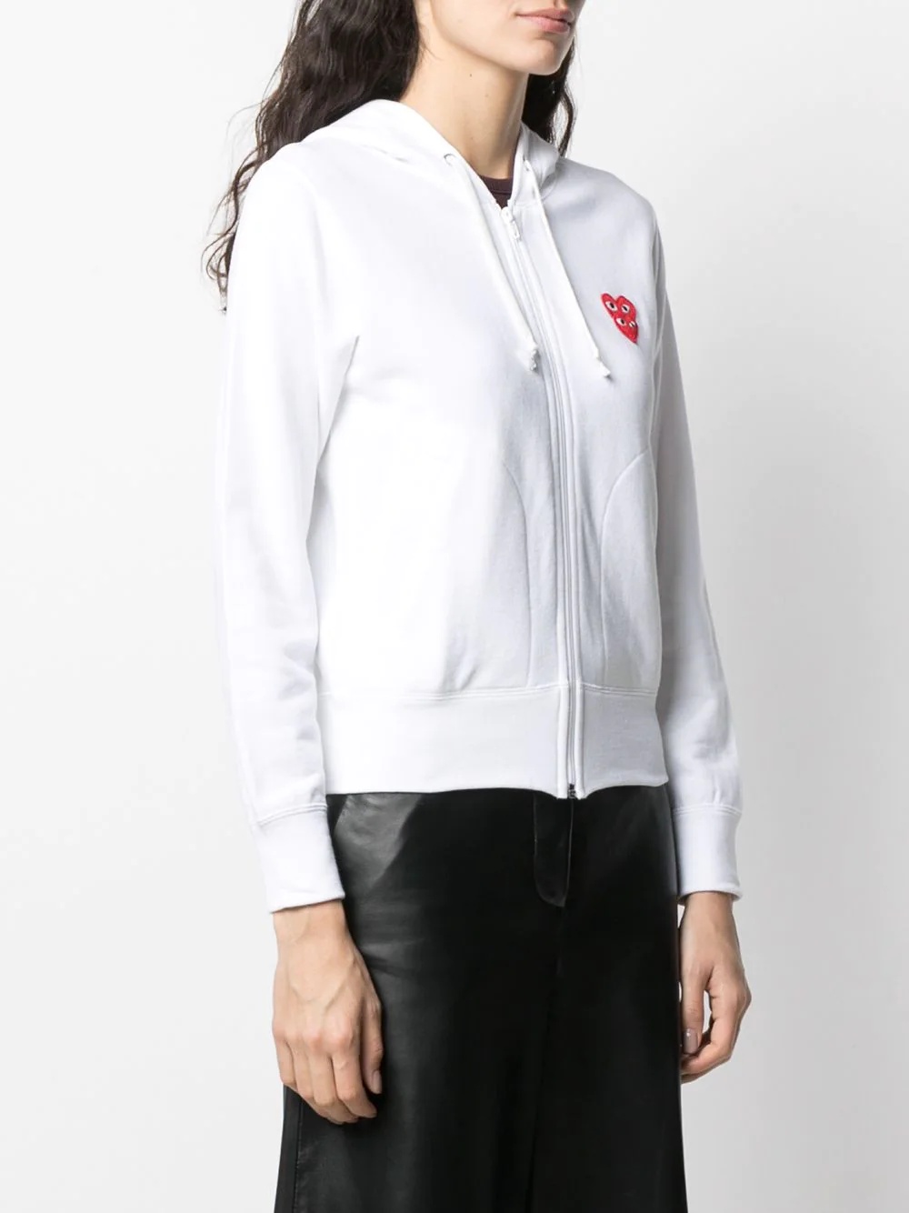 cropped overlapping logo hoodie - 3
