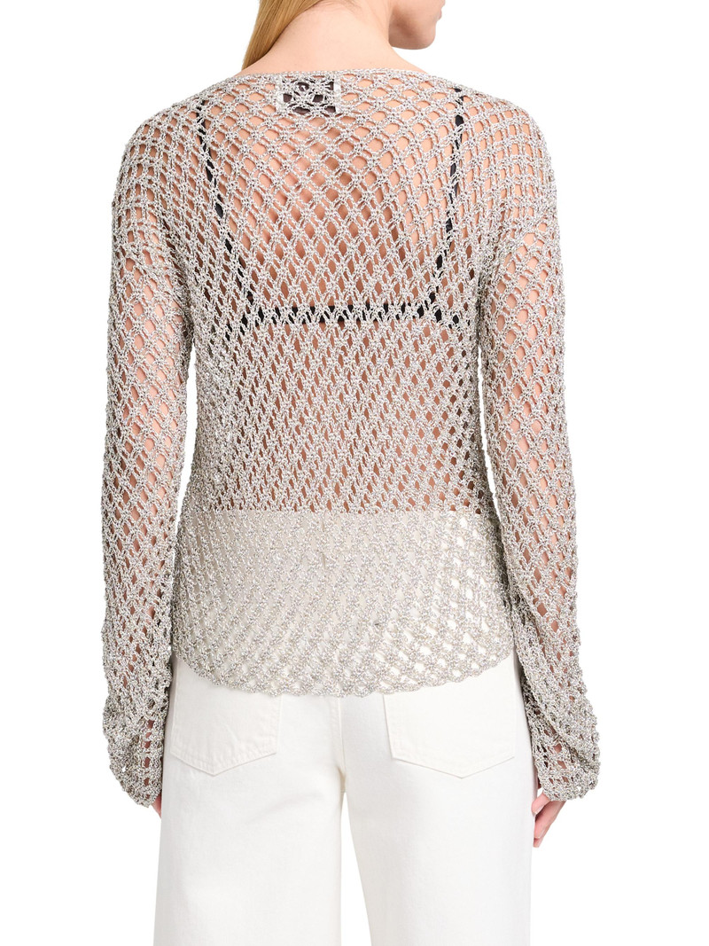 Women's Boatneck Crochet-Knit Top - Pale Champagne 5
