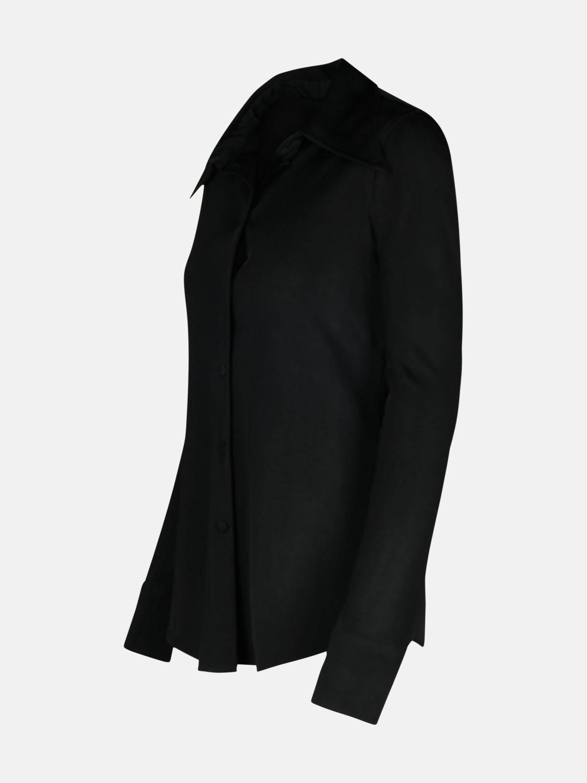 BLACK VISCOSE SHIRT - 2