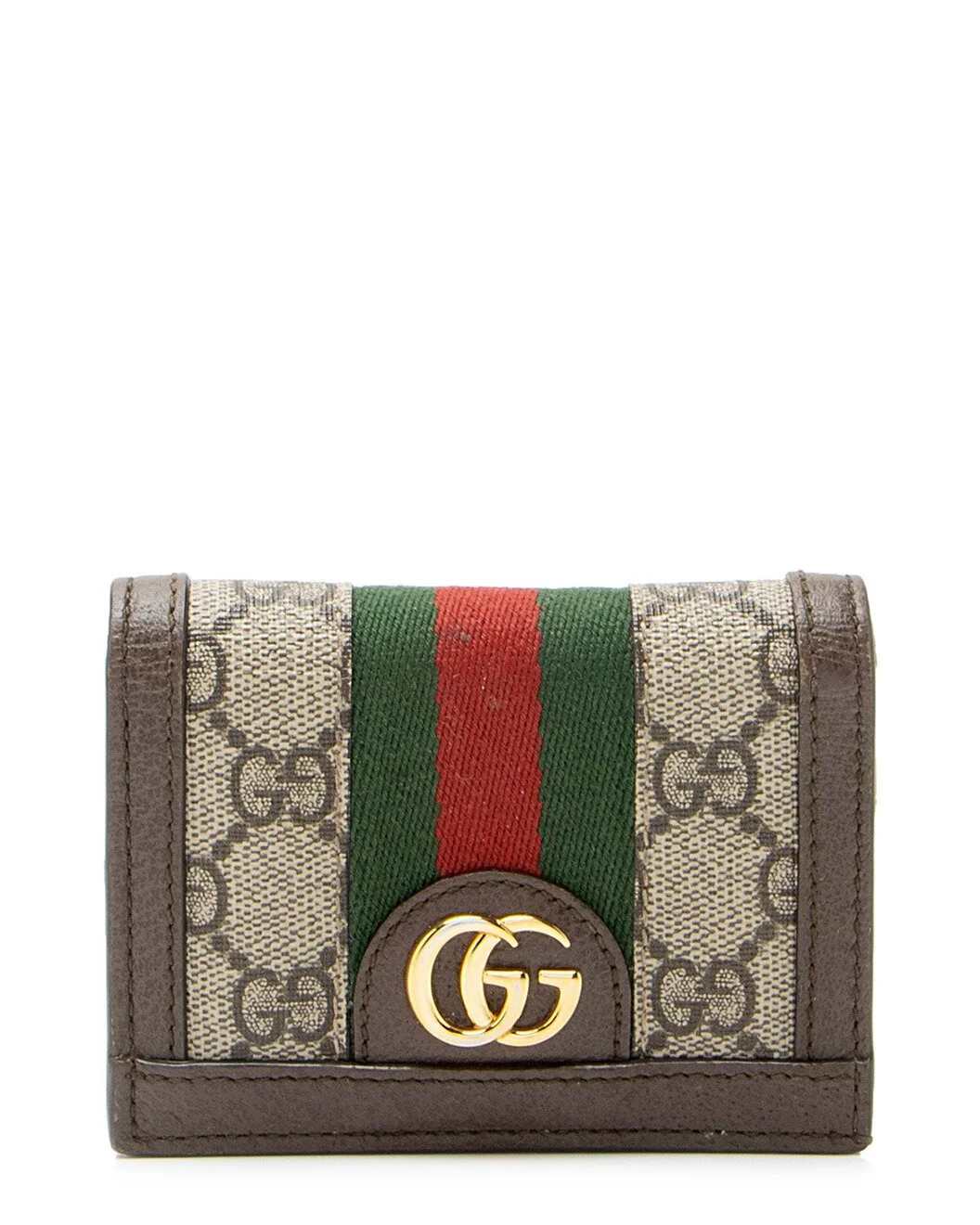 Gucci Beige Gg Supreme Canvas Ophidia Card Case Wallet (Authentic Pre-Loved) - 1