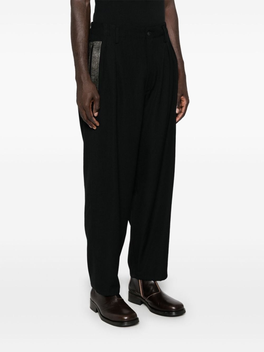 pleated wool tapered trousers - 3