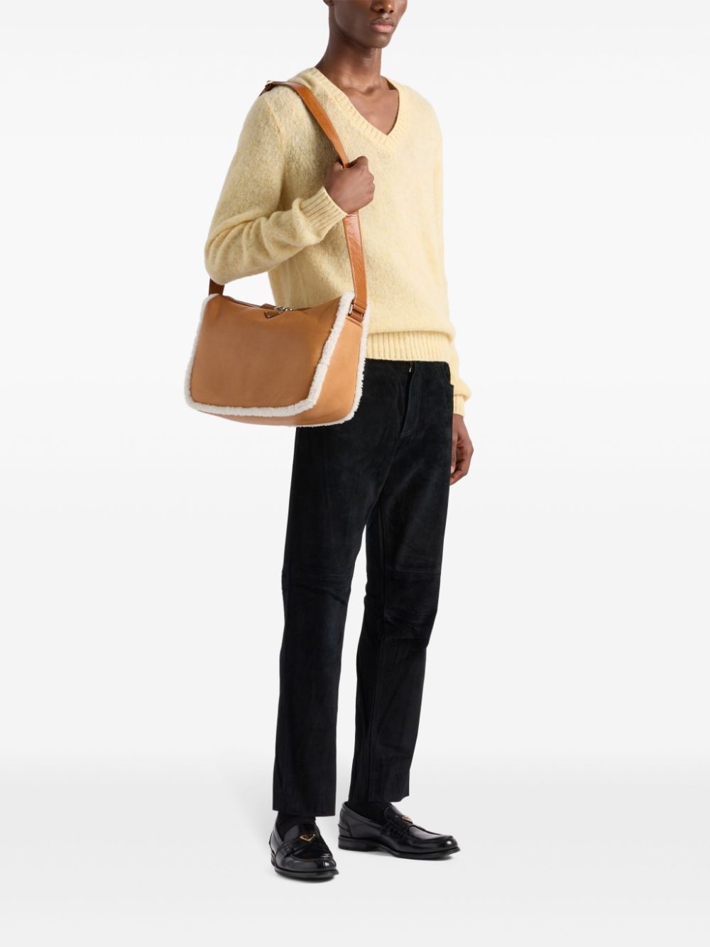 shearling shoulder bag - 2