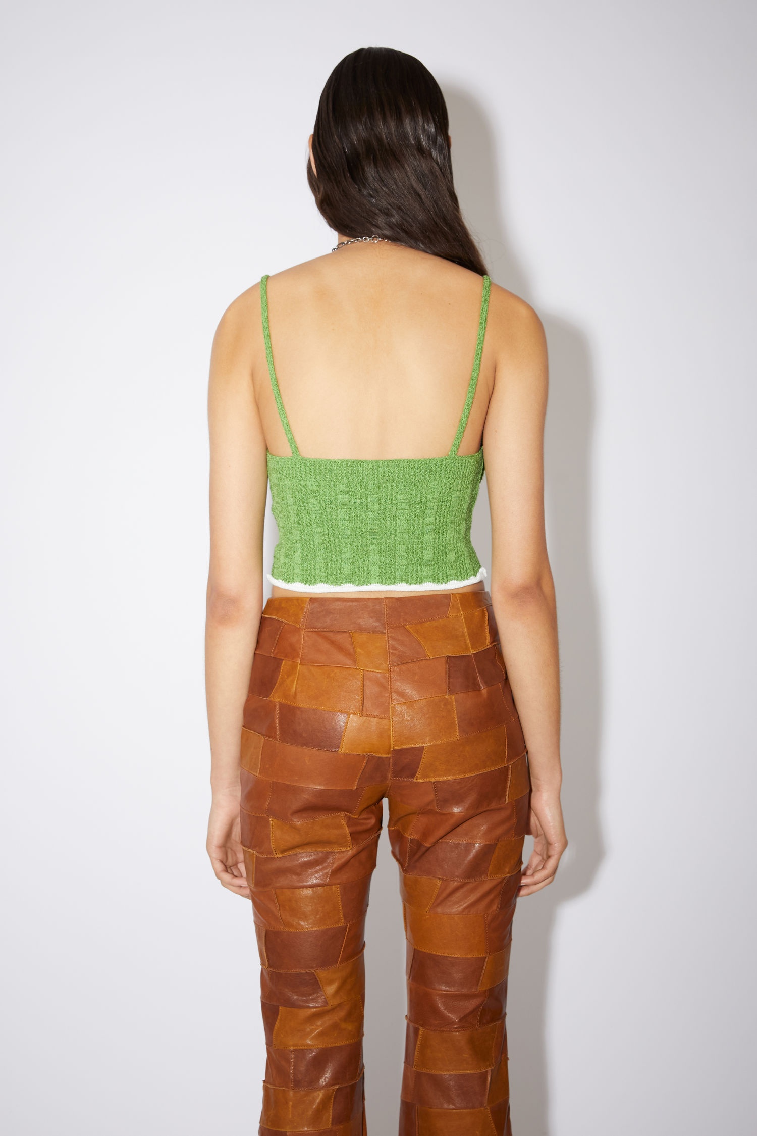 Strap knit top - Grass green - 3