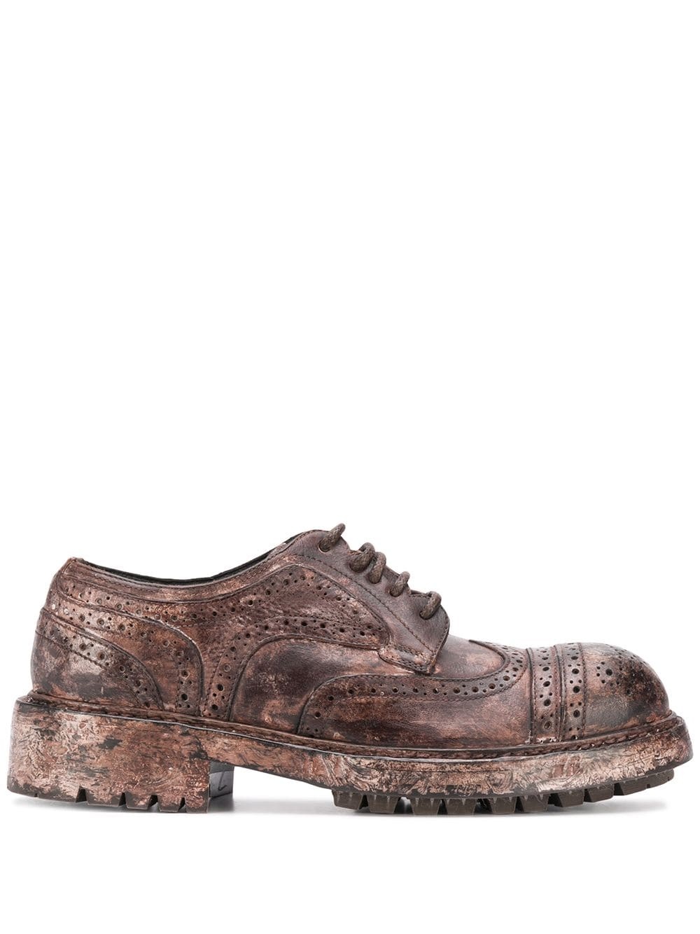 Vintage-look leather brogues - 1