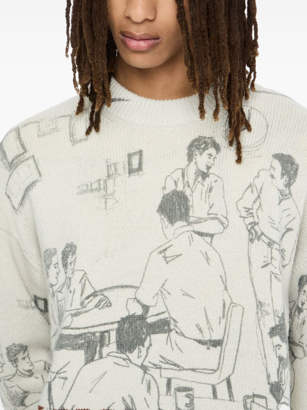 graphic-houndstooth sweater - 5