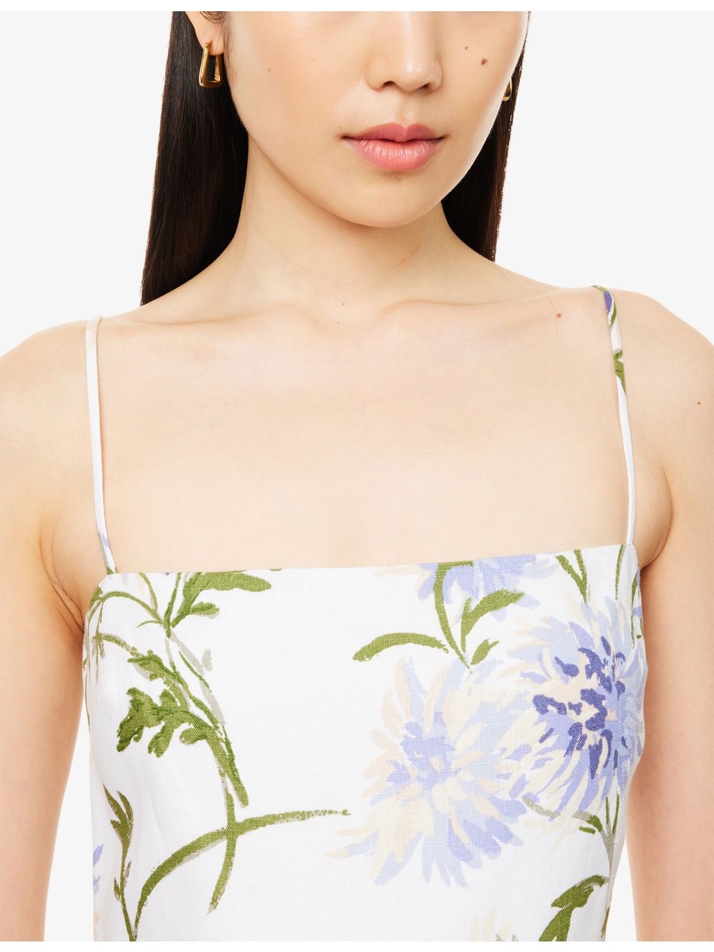 Frankie Floral-Print Linen Midi Dress - 5