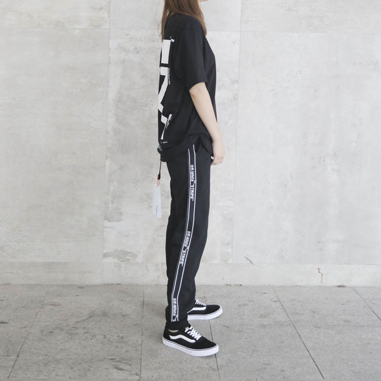 Men's Off-White Side Stripe Black Pants OMCH008E18A200011000 - 2