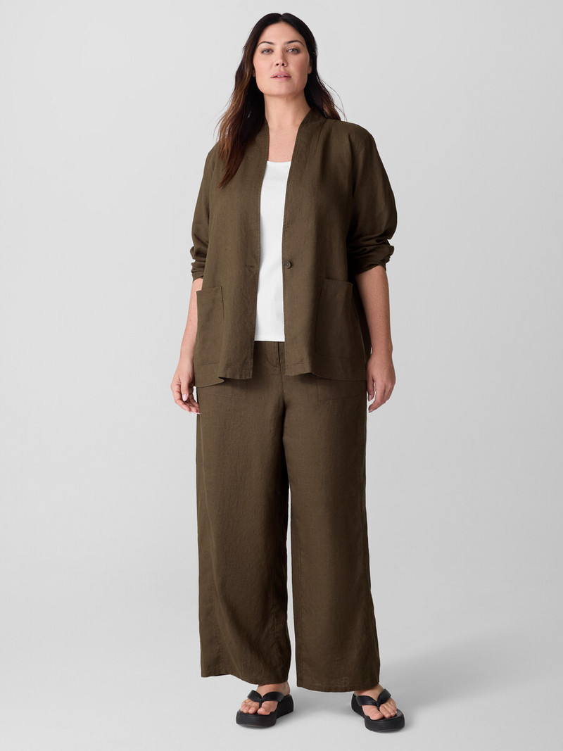 Organic Linen High Collar Jacket 6