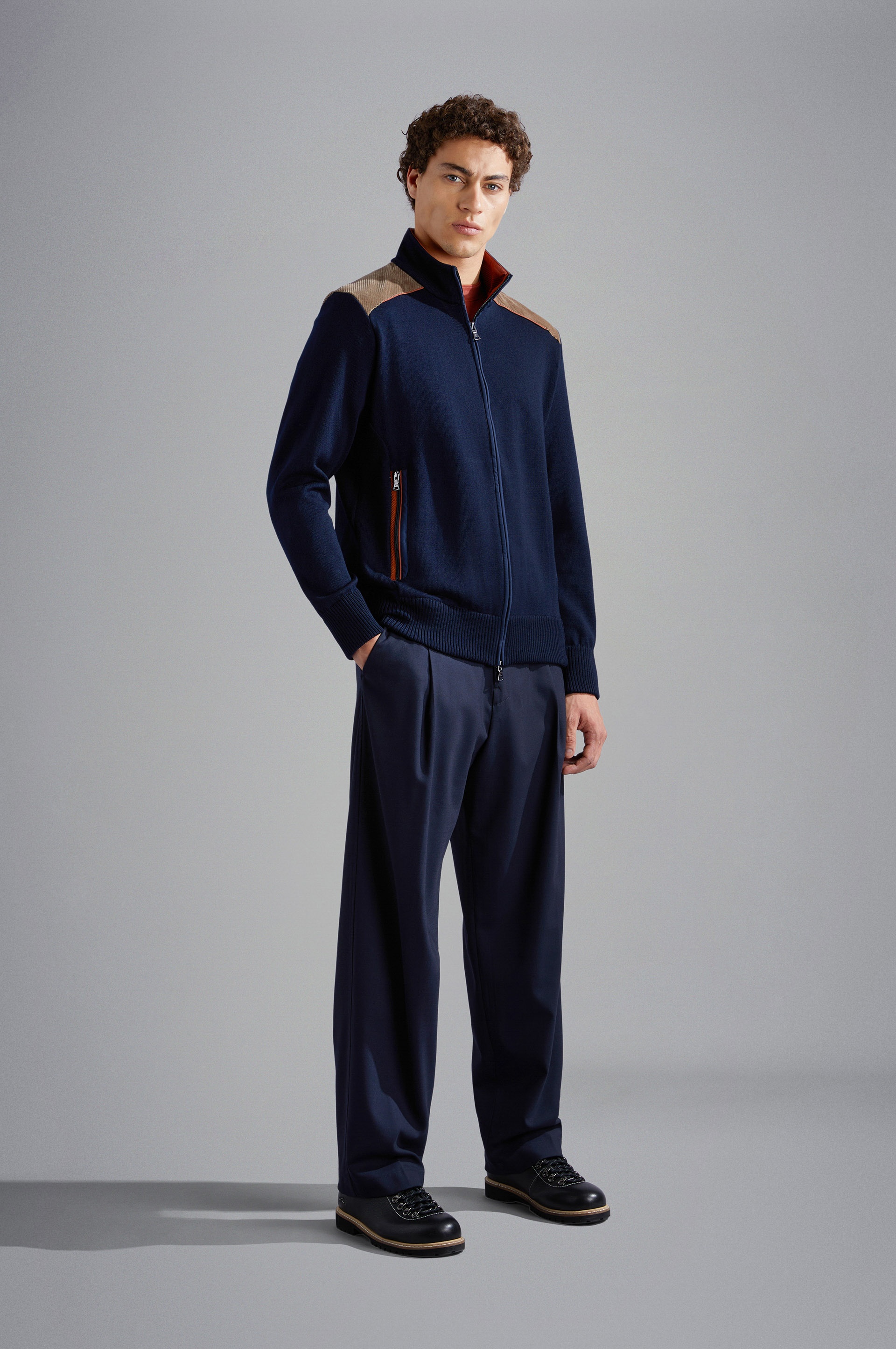 WOOL SWEATER WITH VELVET INSERTS - 2