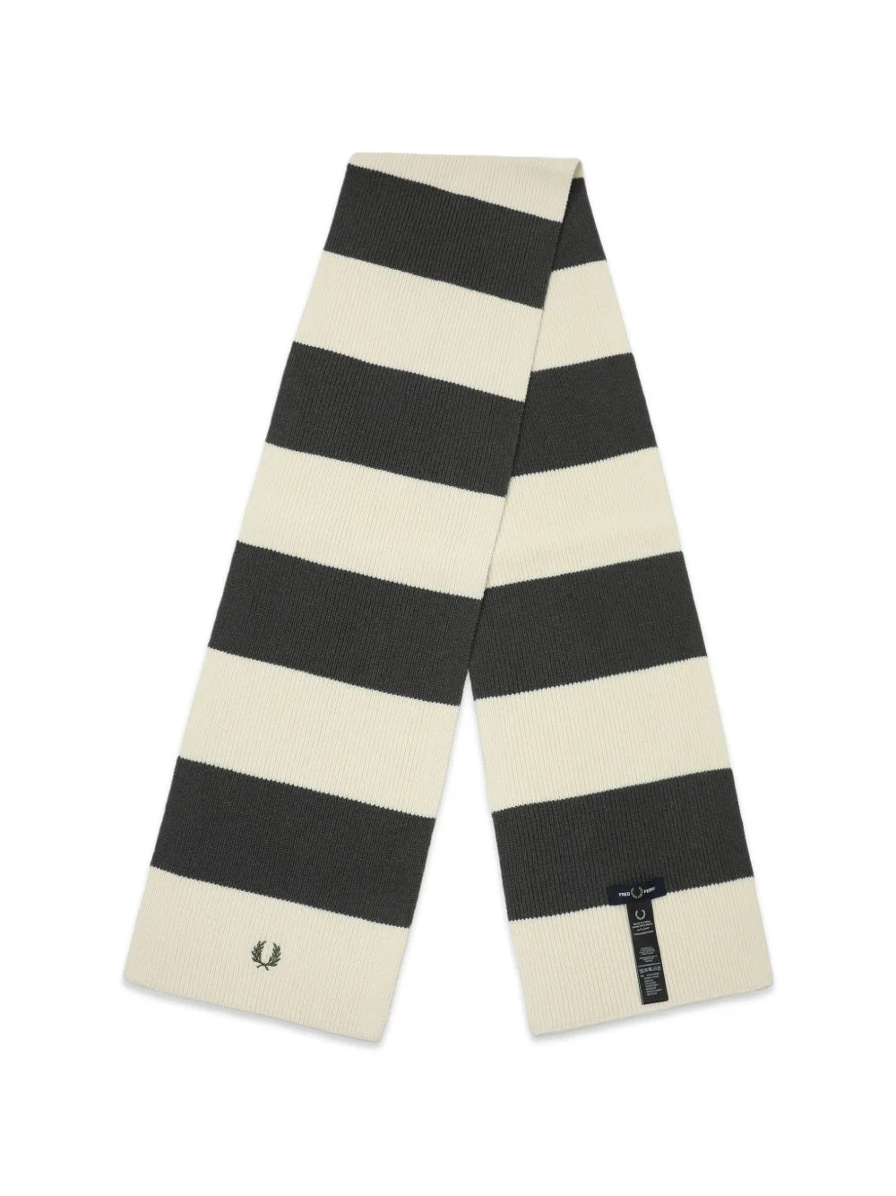 striped ribbed-knit scarf - 1