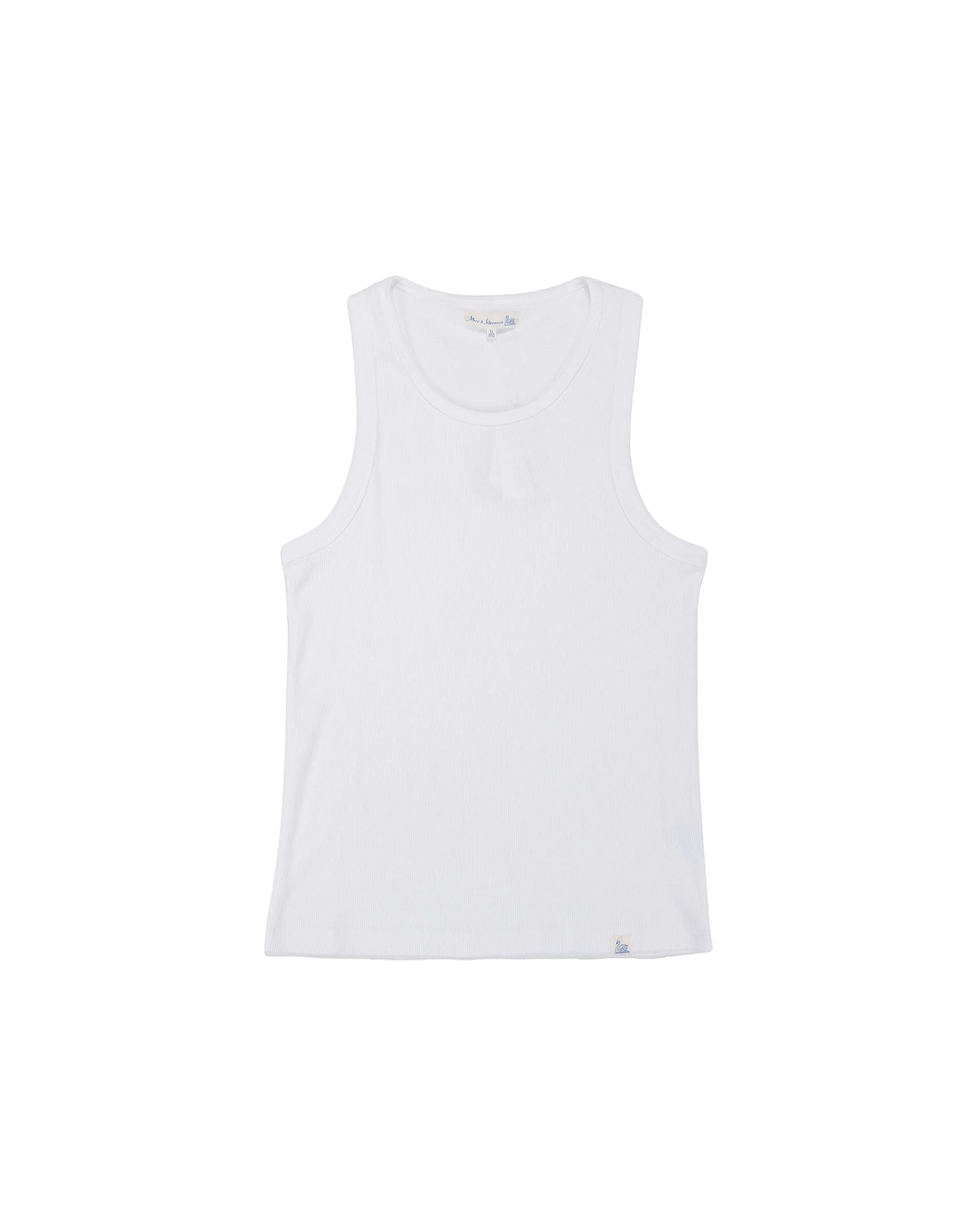 RIBTANK01 Iconic Ribbed Cotton Tank Top White - 1