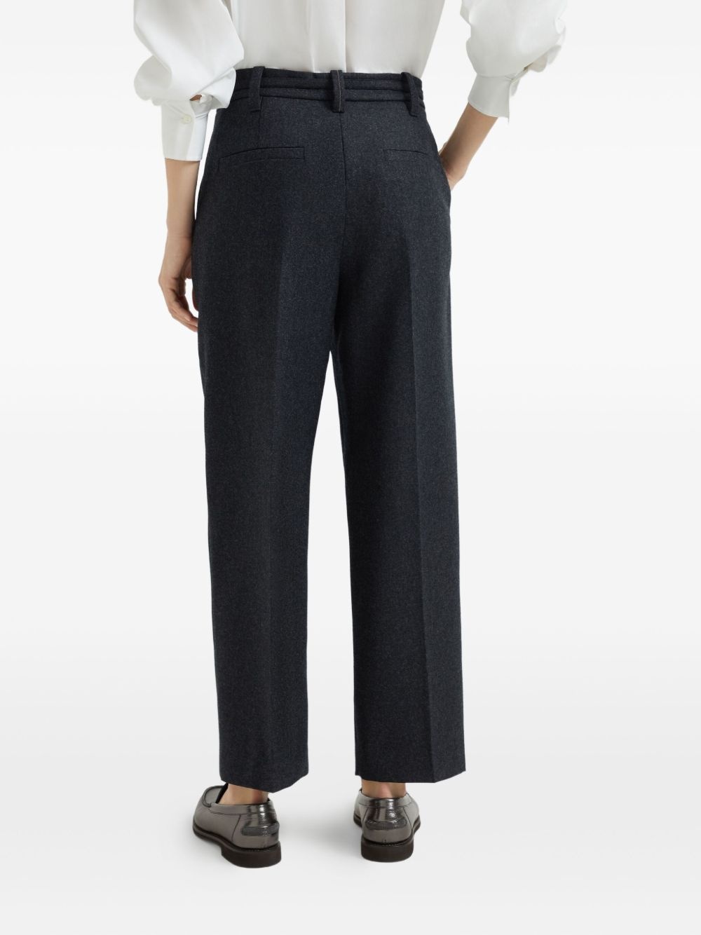 wool belted-trousers - 4