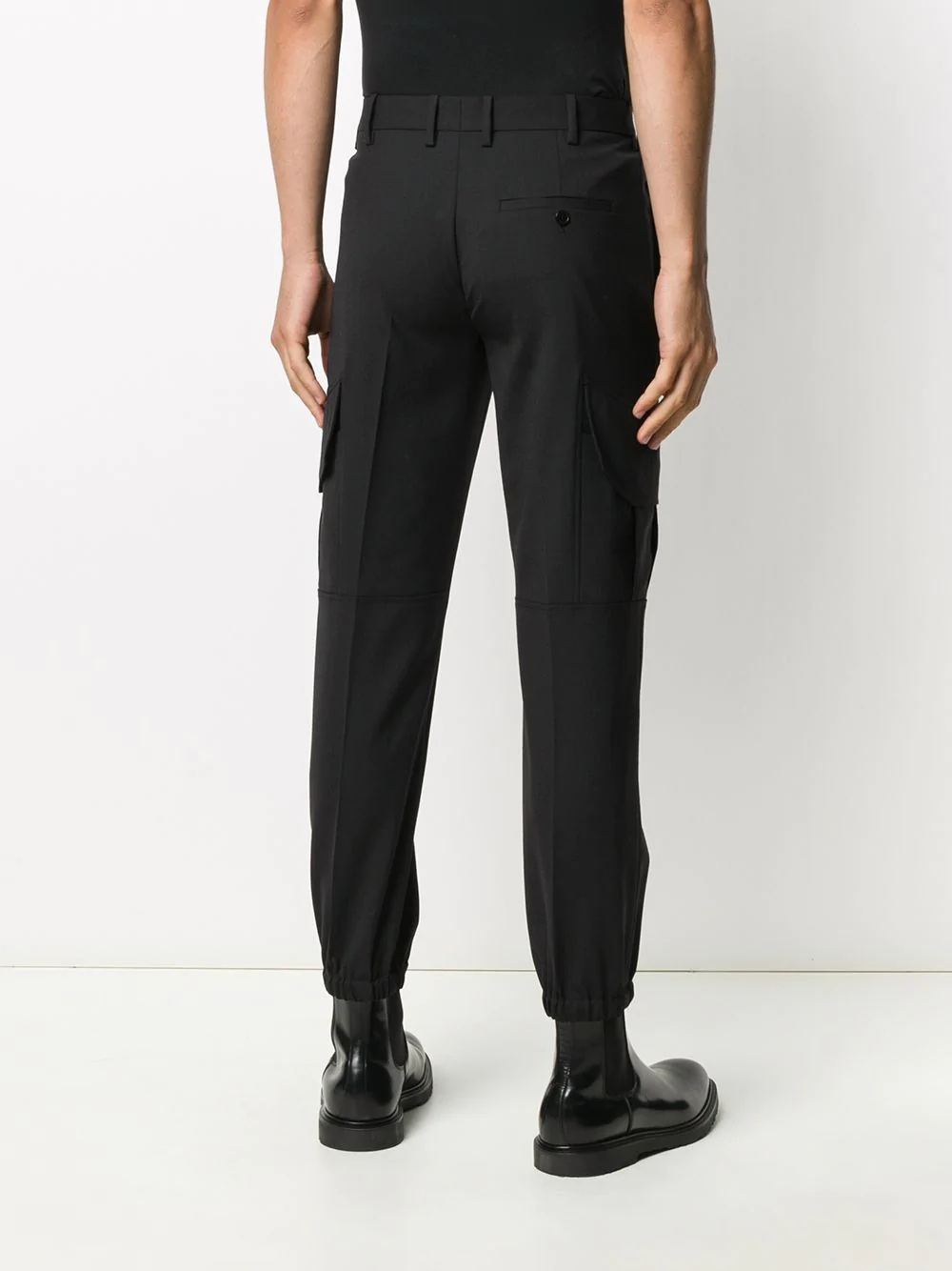 elasticated waist tailored trousers - 4