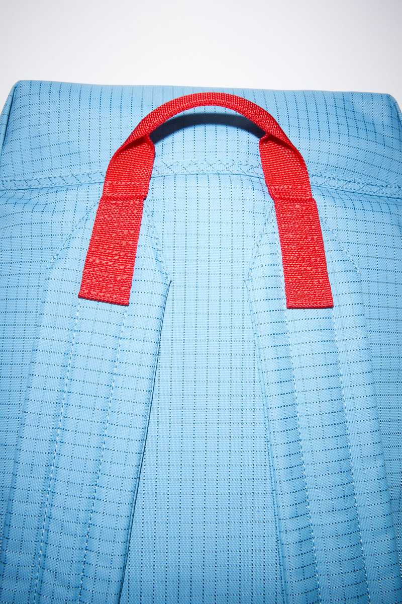 Nylon backpack - Pale blue/red 5