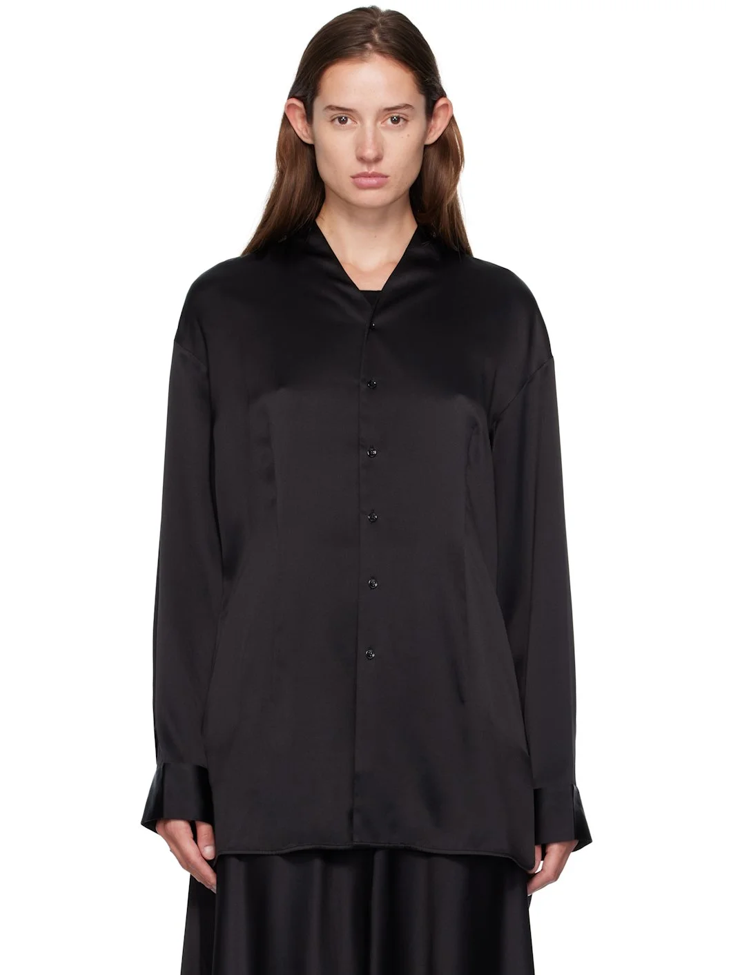 Black Button-Up Shirt - 1