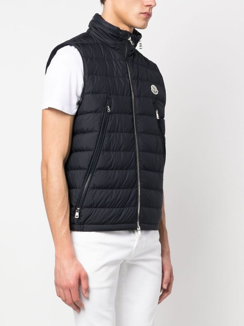 logo-patch padded vest - 3