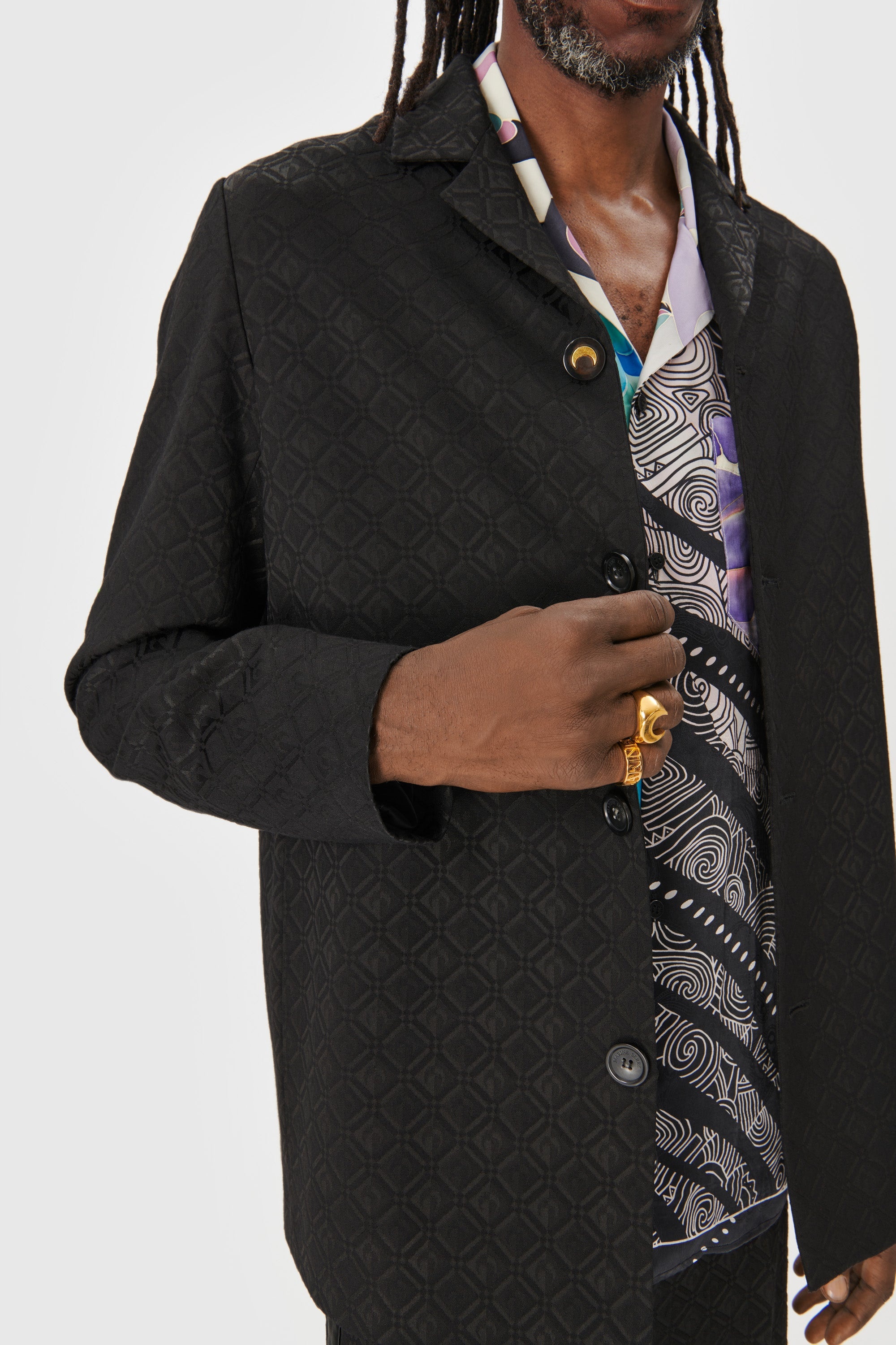Moon Diamant Jacquard Tailored Jacket - 5