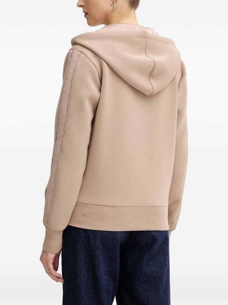 drawstring-detail zip-up hoodie 3