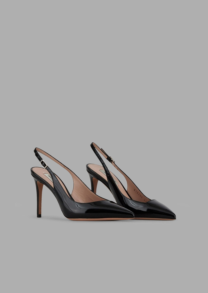 Patent leather slingbacks with asymmetric top line 5