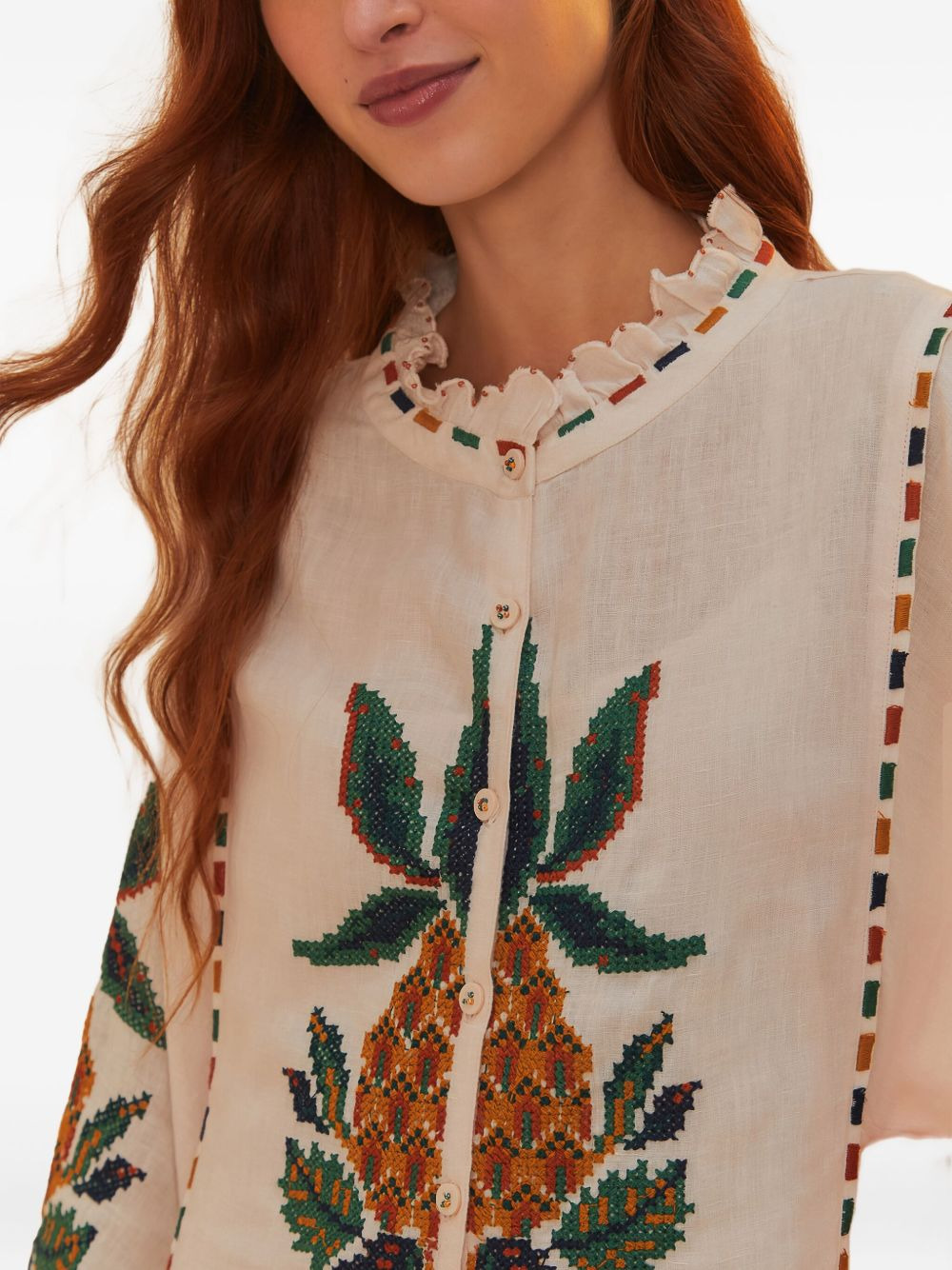 linen midi dress - 4