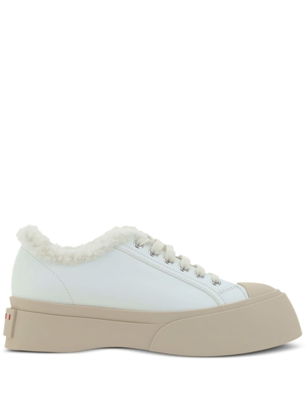 Pablo lace-up shearling-trim sneakers - 1